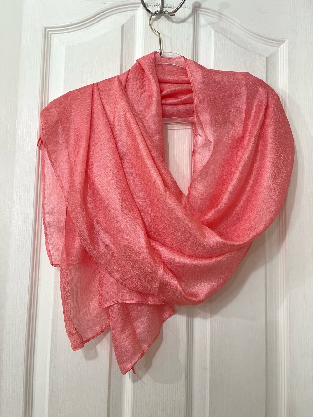 Soft Coral Wrap Scarf for Women